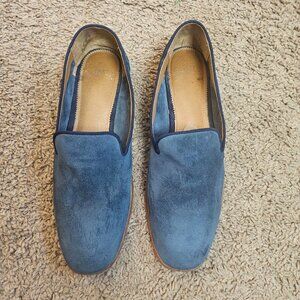 Franco Sarto A FALLON Slip On Flats 9 M Blue Leather Suede Square Toe